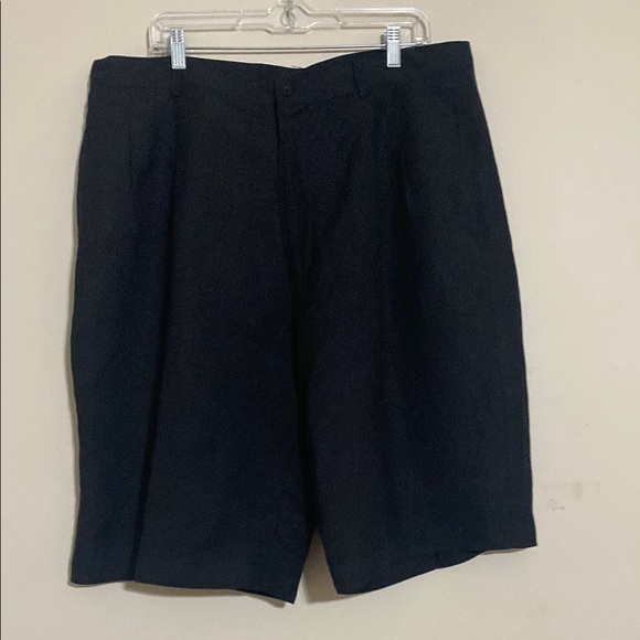 Stacy Adams Men's Black Shorts pant 38 linen casual beach vacation office Y2K - Picture 1 of 8